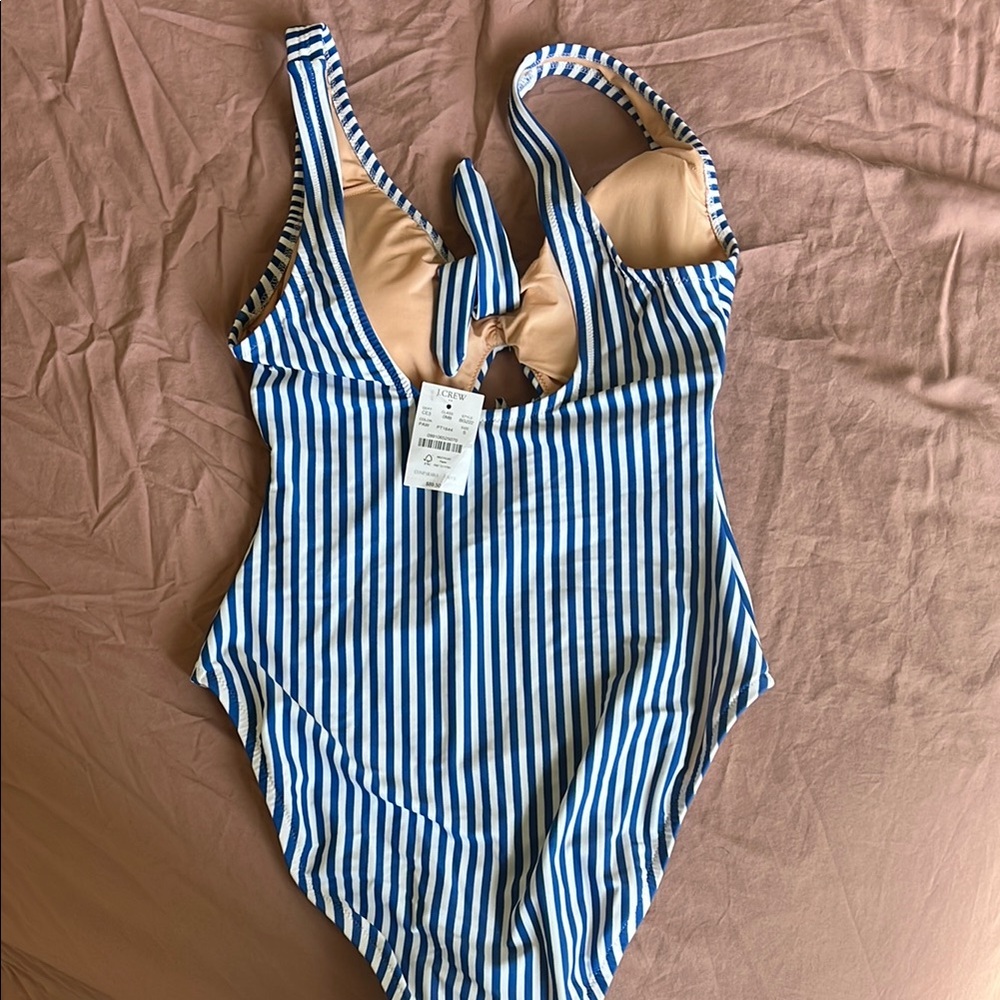 I.Crew Striped Blue and White Swimsuit - Picture 2 of 4